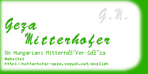 geza mitterhofer business card